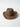 KhaanQuest Frontier Spirit Felt Western Hat – Brown wool felt cowboy hat with antique metal hardware on leather band.