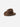 Brown felted wool hat on white background.