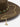 Gold chain necklace with green gemstones on a brown 100% wool felt cowboy hat